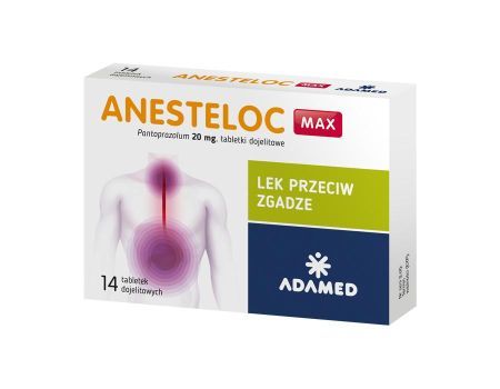 Anesteloc Max 20 mg 14 tabletek dojelitowych na zgagę