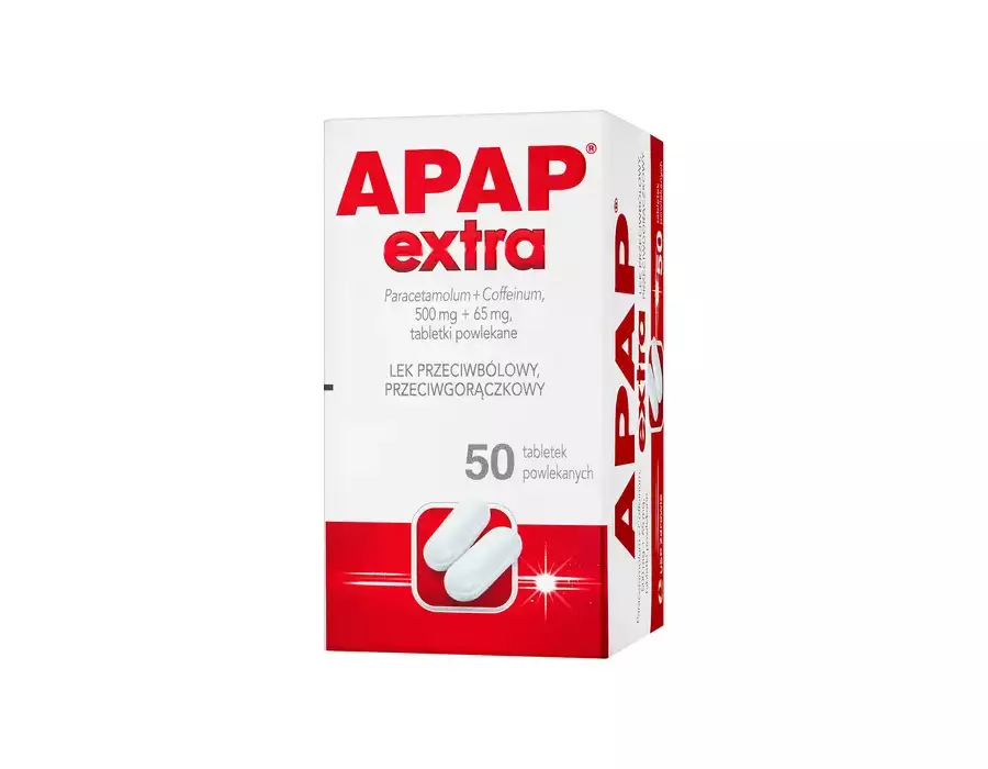 Apap Extra 500 + 65 mg 50 tabletek z paracetamolem i kofeiną