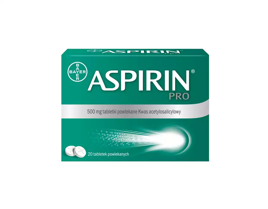 Aspirin PRO 20 tabletek powlekanych z kwasem acetylosalicylowym