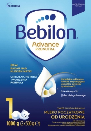 Bebilon 1 Advance PRONUTRA mleko modyfikowane początkowe od urodzenia 1000g