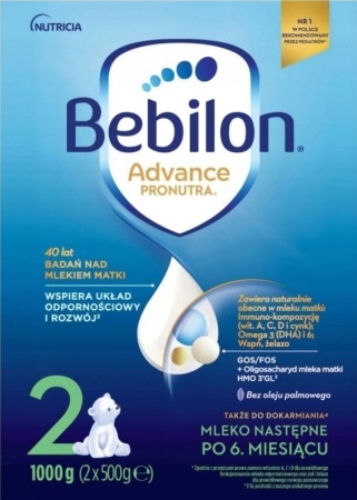 Bebilon 2 Advance PRONUTRA mleko modyfikowane po 6. miesiącu życia 1000g