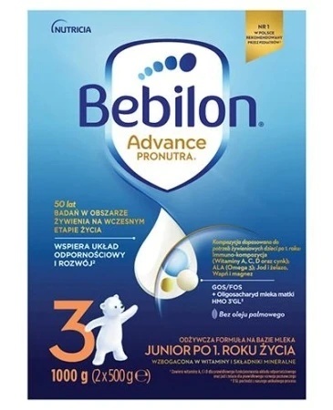 Bebilon 3 JUNIOR Advance PRONUTRA mleko modyfikowane po 1. roku życia 1000g