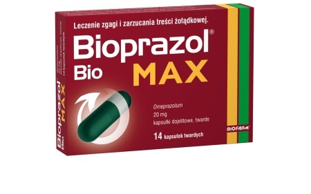 Bioprazol Bio MAX 20 mg 14 kapsułek na gulę w gardle