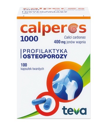 Calperos 1000 słoik - 100 kapsułek, 400 mg jonów wapnia w jednej kapsułce
