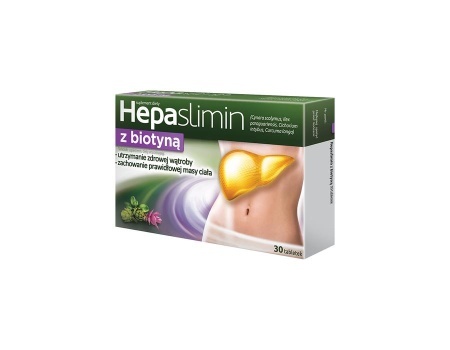 Hepaslimin z biotyną 30 tabletek (suplement na wątrobę)