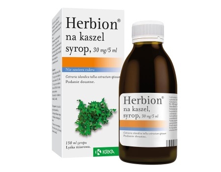 Herbion na kaszel (suchy z porostem) syrop 30mg/5ml 150ml DATA WAŻNOŚCI 30.11.2023