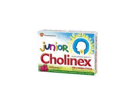 Junior Cholinex (smak malinowy) 16 pastylek do ssania