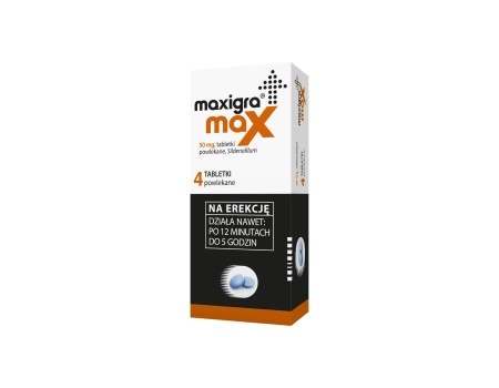 Maxigra MAX 50 mg 4 tabletki na erekcję