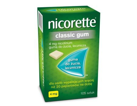 NICORETTE Classic Gum 4 mg guma do żucia lecznicza 105 sztuk