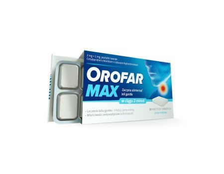 Orofar MAX 30 pastylek do ssania na ból gardła