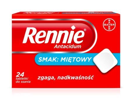 Rennie Antacidum smak miętowy 24 tabletki