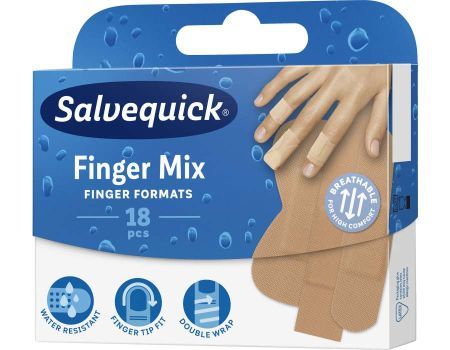 Salvequick Finger Mix wodoodporny 18 plastrów