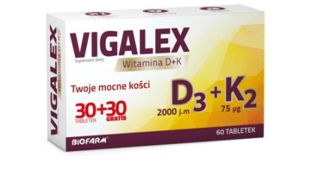 Vigalex D3+K2 60tbl DATA WAŻNOŚCI 31.12.2023 r